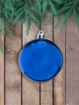 Шар елочный 6 см синий глянец (6 шт)