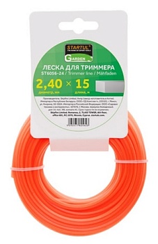 Леска триммерная ф2.4ммx15м с квадратным сечением STARTUL GARDEN
