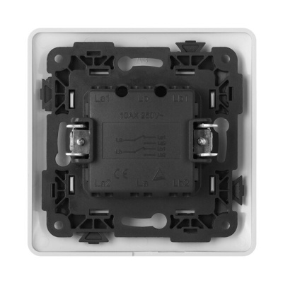 Выключатель 2-клавишный Contact 10А белый ETP EOSK22-10 (проходной)