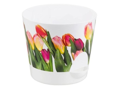 Кашпо для цветов пластмассовое (тюльпаны) 0,8 л М3076 НИКА ДЕКО