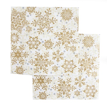 Салфетки бумажные Золотые снежинки 33x33 см Bouquet Home Collection Classic 20 шт