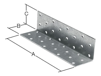 Уголок крепежный равносторонний 100х40х40 мм KUR белый цинк, STARFIX