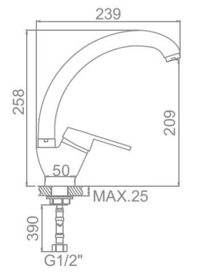 Смеситель для кухни L5968-В LEDEME