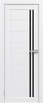 Дверное полотно Амати 26 Белая шагрень 200 см черное стекло ЮНИ Двери 