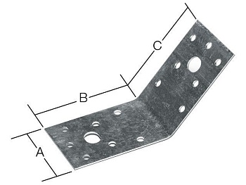 Уголок крепежный под 135 градусов 35х50х50 мм KUS белый цинк, STARFIX