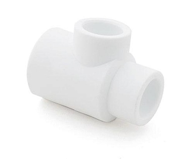 Тройник полипропиленовый редукционный 25x20x20, белый, РосТурПласт