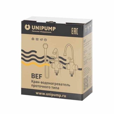 Кран-водонагреватель проточный Unipump BEF-001-02 (дисплей, гибкий излив)
