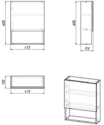 Шкаф настенный Гамма 12 (белый)