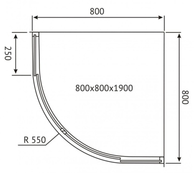 Душевой уголок BERGES SOLO R 800х800х1900мм