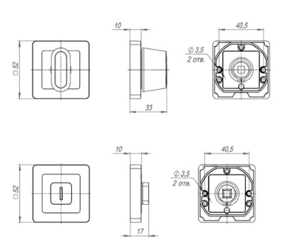 Накладка фиксатор BK6.K.QR52 (BK6 QR) SN/CP-3 матовый никель/хром Ajax 34709