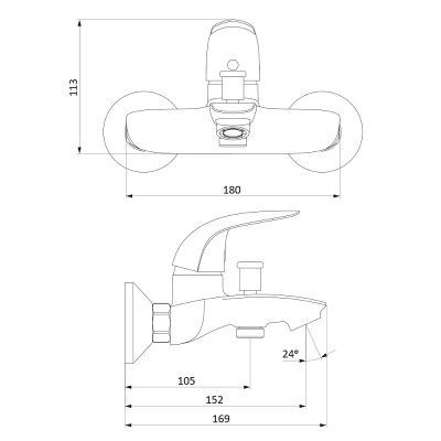Смеситель для ванны и душа Palace Bit 311000000 Damixa