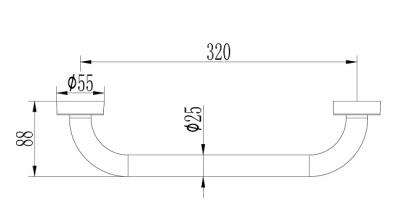 Поручень прямой, L1718 LEDEME