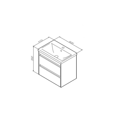 Тумба подвесная Pulse 60 с умывальником AM.PM M91-FHX0602-WCC0602WG