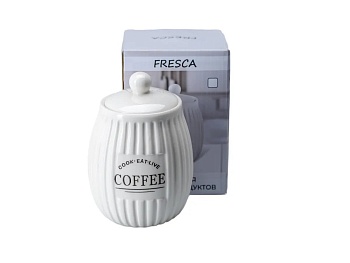 Банка для сыпучих продуктов керамическая Coffee 800 мл, Belbohemia QC23A398C