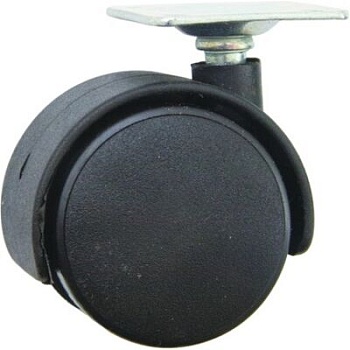 Колесо мебельное с площадкой КМ d40мм без стопора, AKS 22610