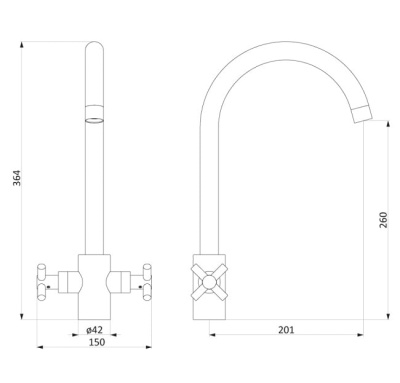 Смеситель для кухни Neo Classic Black 240000000 RedBlu by Damixa