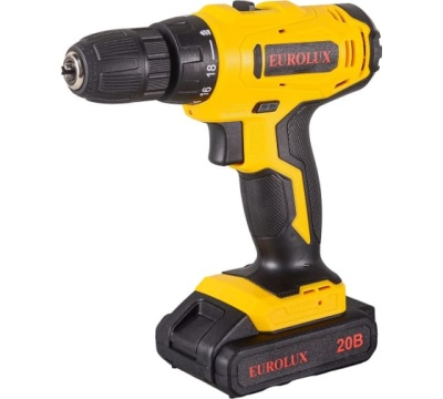Дрель-шуруповерт аккумуляторная EUROLUX ДА-20/2Li (72/14/52)
