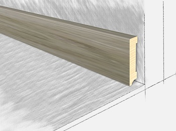 Плинтус напольный деревянный, Дуб Грей 2400х80х16 мм, КТМ