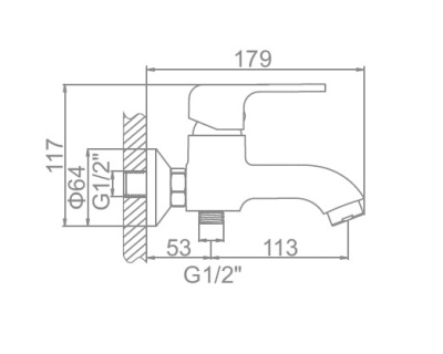 Смеситель для ванны и душа L3244 LEDEME