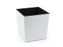 Кашпо для цветов пластмассовое белое 19x19x19 см Juka Dluto Lamela LA598-05