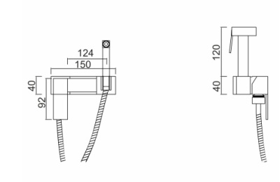 Смеситель SUS129-6-2 с гигиеническим душем РМС