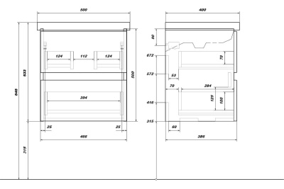 Тумба с умывальником Lavanti 50 с умывальником Como 50
