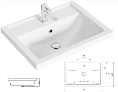 Умывальник мебельный Фостер 70 KIROVIT
