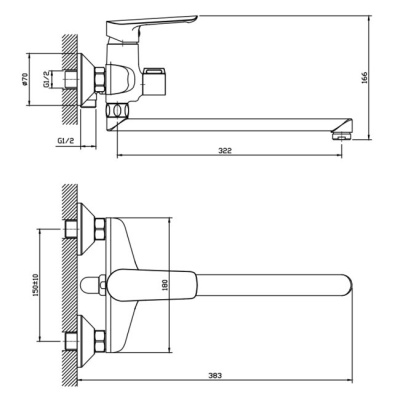 Смеситель Lagos Gun Metal для ванны ESKO LG54GM