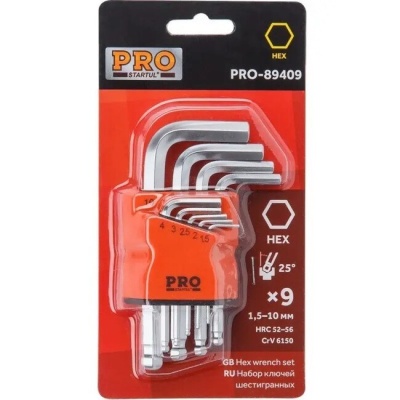 Набор ключей шестигранных коротких 9шт PRO STARTUL PRO-89409