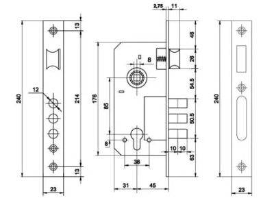 Корпус замка 2000 старая бронза PALLADIUM