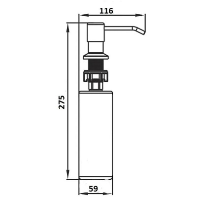 Дозатор для моющих средств врезной для мойки, графит, L405-U LEDEME