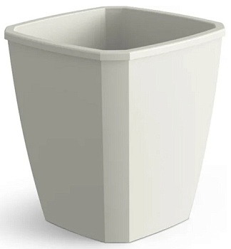 Кашпо для цветов пластиковое 2.4 л Лаунж с дренажной вставкой светло-серое С371СЕР