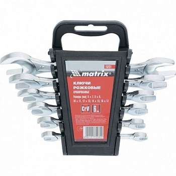 Набор ключей рожковых 6 предметов, Matrix