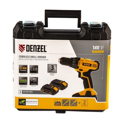 Дрель-шуруповерт аккумуляторная DENZEL CDL-IB-14-02