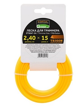 Леска триммерная ф2.4ммx15м с треугольным сечением STARTUL GARDEN