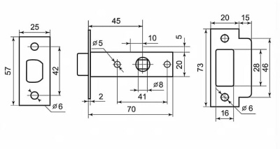 Защелка межкомнатная 100 CP Фабрика Замков