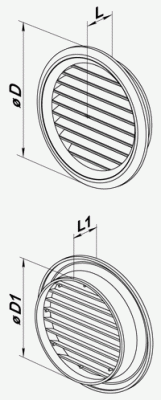 Решетка вентиляционная круглая МВ 80 бВс чёрная VENTS