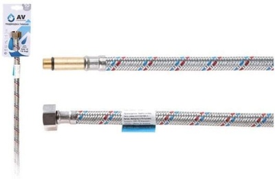 Подводка гибкая для воды иголка м10 длинная - гайка 1/2, 80см (AVE20280) AV Engineering