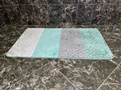 Комплект ковриков для ванной 60х50см, 60х100, бирюзовый, BANYOLIN SILVER