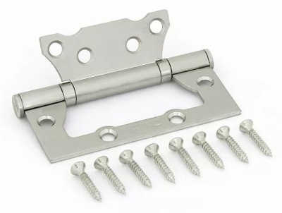 Петля 100 мм накладная матовый никель E-2BB-100 SN Фабрика замков