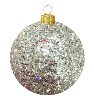 Шар ёлочный парча 8см жемчужный GreenTerra В43