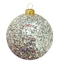 Шар ёлочный парча 8см жемчужный GreenTerra В43