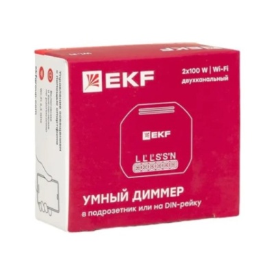 Умный диммер Wi-Fi Connect двухканальный в подрозетник EKF SDSH-2G-WF