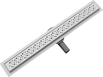 Сливной трап горизонтальный D40 решетка нержавеющая сталь, сухой затвор, 80х7 см, Aquant LTD1280-1-MR