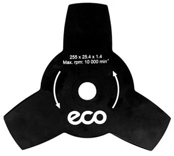 Нож для мотокосы 255х1.4x25.4 мм, 3 зуба, ECO GTP-3T