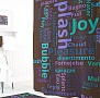 Занавеска для ванны 180х200см SPLASH/WORD CLOUD, без колец, Tropikhome