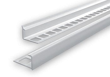 Профиль наружный белый для плитки (10 мм) Деконика Светло-серый 2,7м