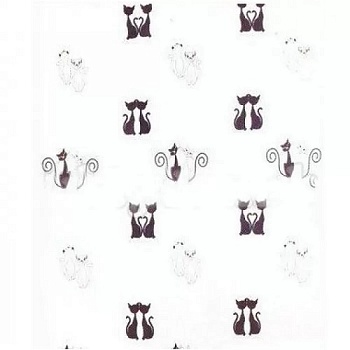 Занавеска для ванны 180х200см, Miranda Black Cats