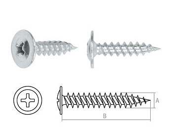 Саморез 4.2x51 с прессшайбой, цинк, острый (10 шт) STARFIX