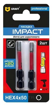 Бита HEX 4x50 мм (2 шт), Graff 550450